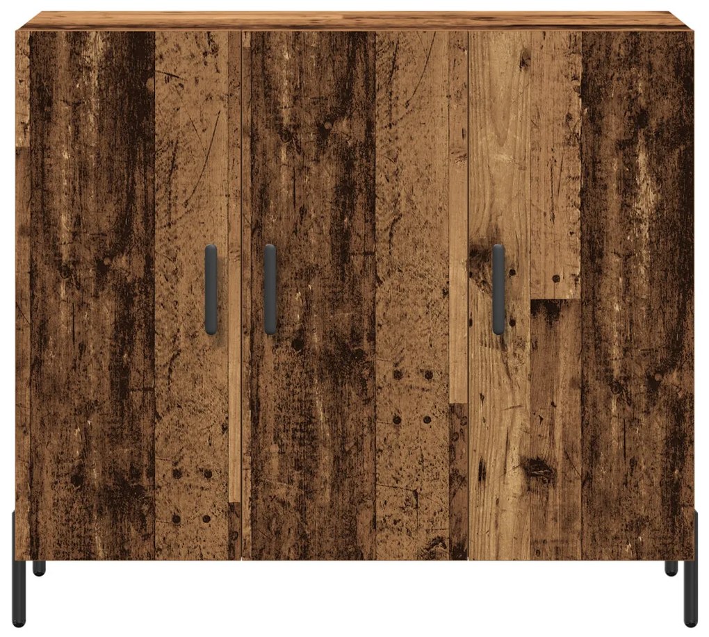 Régi Fa Oldalszekrény 90x34x80 cm Műanyag