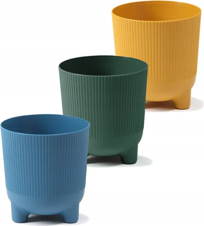 3 Darabos Készlet Virágcserép Fedő Lábakon H19 CM MIX