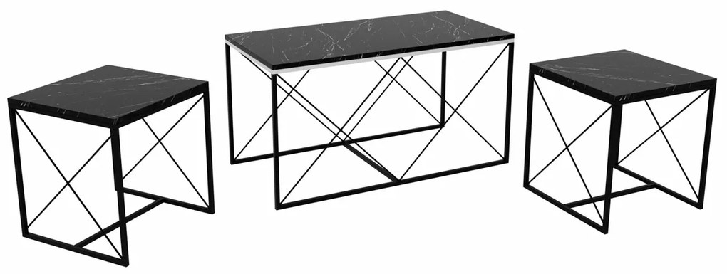 Defne Black Marble dohányzóasztal