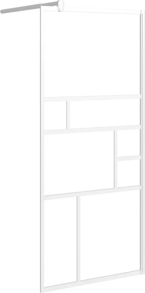 vidaXL fehér ESG üveg zuhanyfal küszöb nélküli zuhanyhoz 90x195 cm