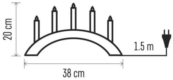 Karácsonyi gyertyatartó 5xE10/15W/230V fehér