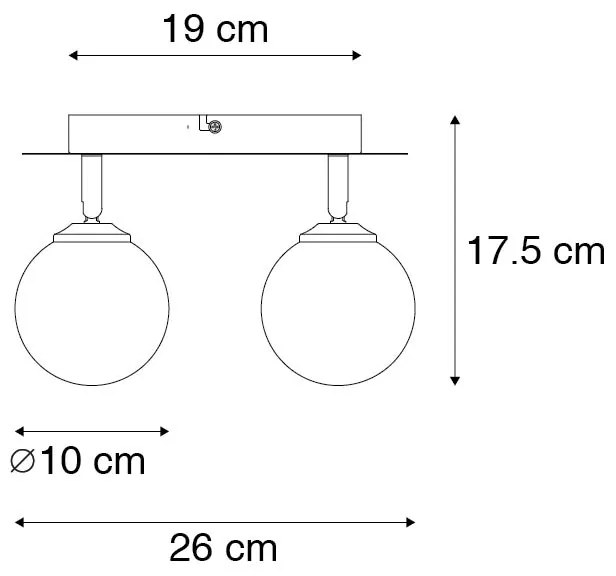 Modern fekete reflektor füstüveggel 2-lámpás - Athén