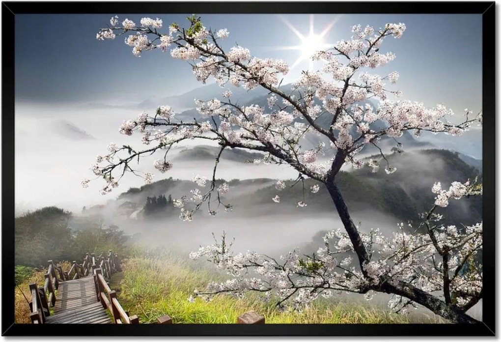 Poszterek keretben 60x40 Japán Virágzó cseresznye