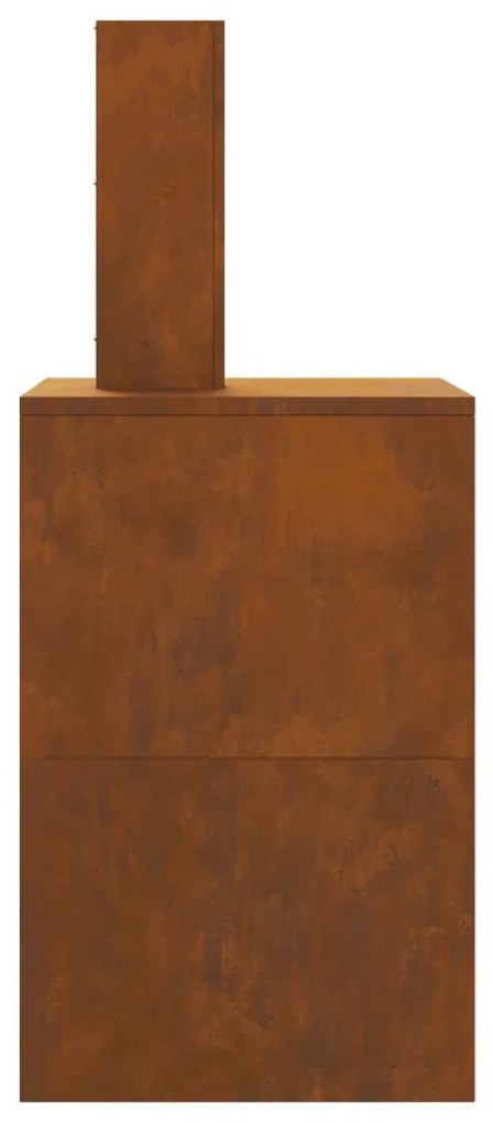Tűzrakó Barna 60 x 40 x 96 cm időjárásálló acél