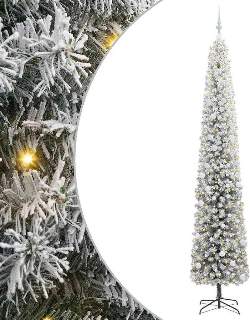 vidaXL Mű karácsonyfa 300 LED-del Zöld 300 cm PVC, acél és műanyag