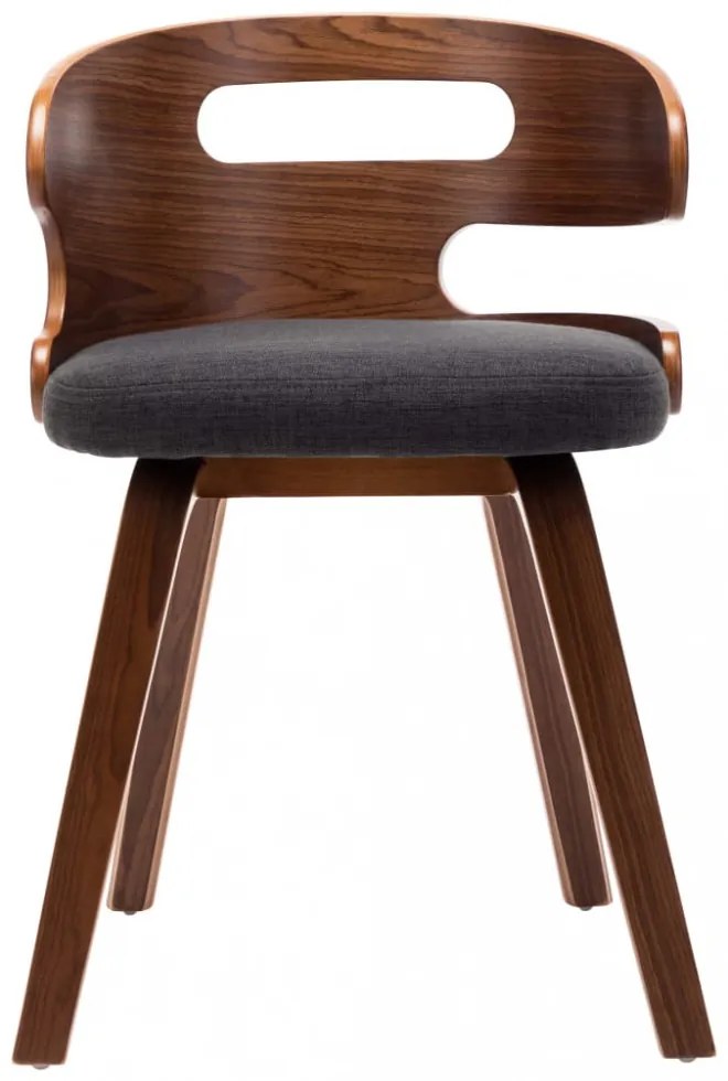 vidaXL 6 db sötétszürke hajlított fa és szövet étkezőszék