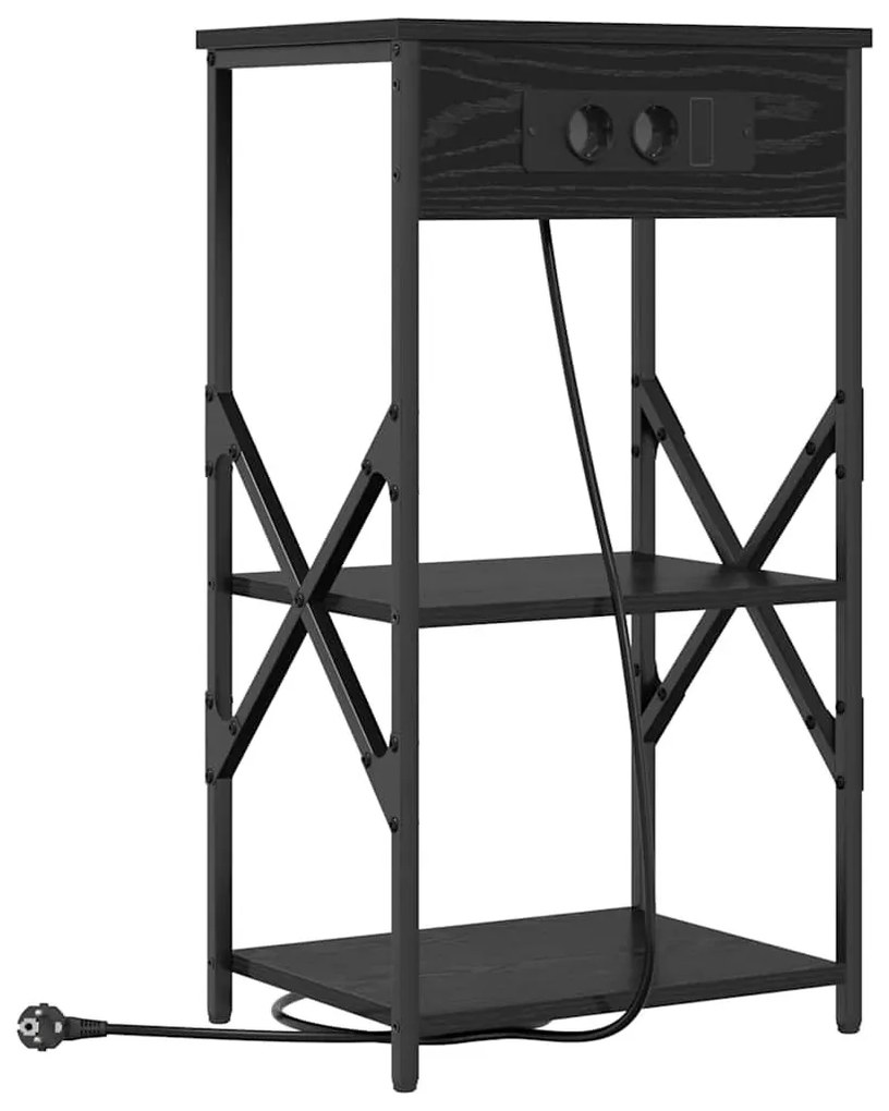 Éjjeli Szekrények 2 pcs Musta tammi 41 x 31 x 76 cm Faanyag