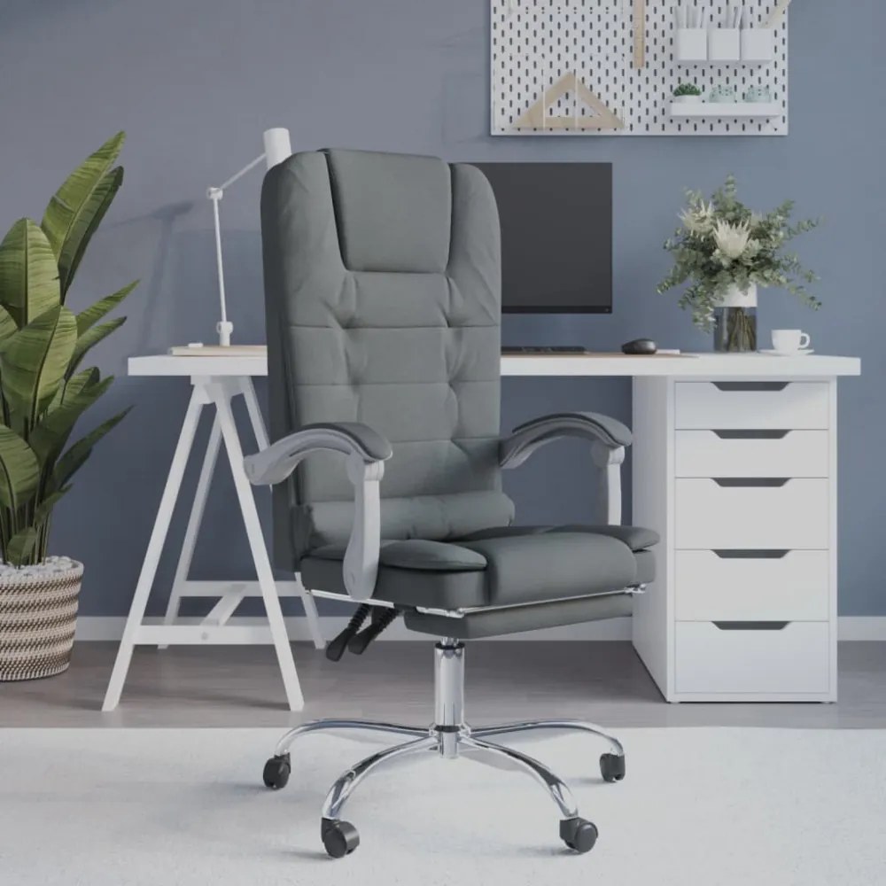 vidaXL sötétszürke szövet dönthető masszázsfotel