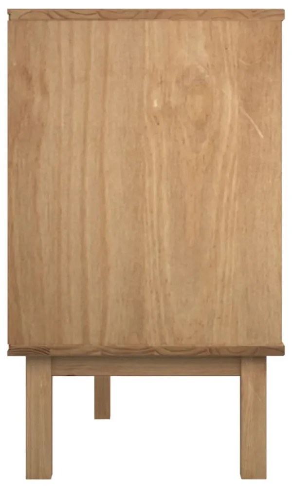OTTA barna-szürke tömör fenyőfa éjjeliszekrény 111x43x73,5 cm