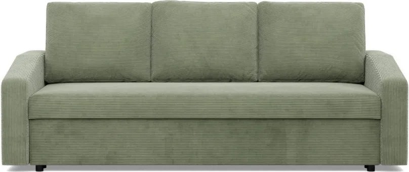 Zeus kanapéágy, kordbársony, bonell töltet, döntött kartámasz, zöld