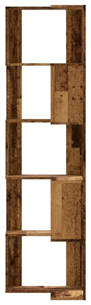5 szintes antik fa szerelt fa sarok könyvespolc 50 x 50 x 179cm