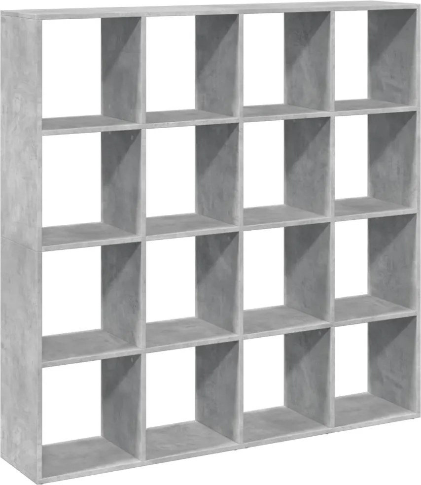 vidaXL betonszürke szerelt fa könyvszekrény 137,5 x 29 x 137,5 cm