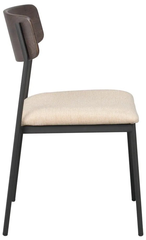 Krémszínű-sötétbarna étkezőszék szett 2 db-os Maymont – Rowico