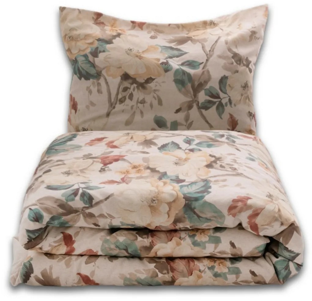 Rose pamut és len keverékből készült ágyneműhuzat, 160 x 200 cm, 2 db 70 x 80 cm