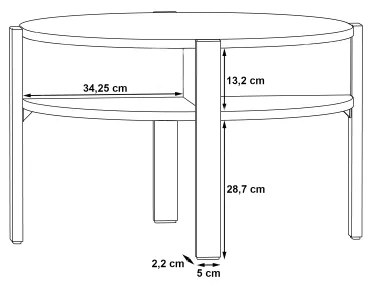 RINO fekete dohányzóasztal