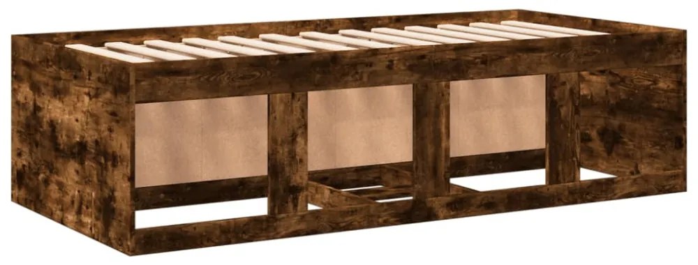 füstös tölgy kanapéágy fiókkal matrac nélkül 100x200 cm