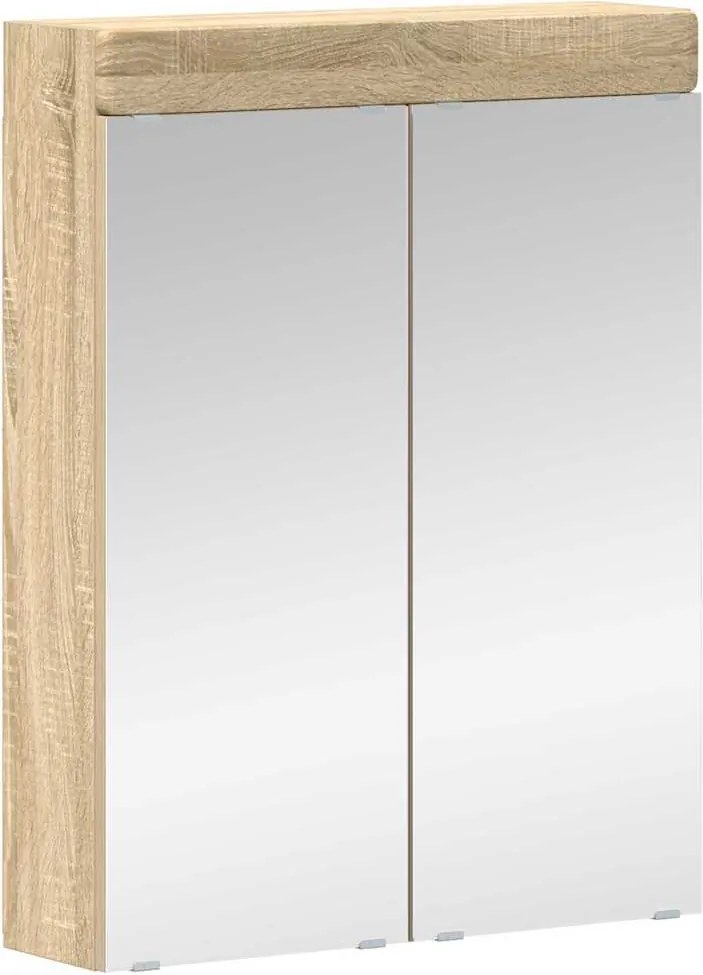 vidaXL Fürdőszobai tükörszekrény TULUM Sonoma tölgy 60 x 16,5 x 78 cm