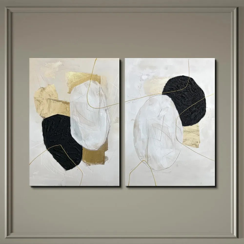 Kép szett kézzel festett részletekkel 2 db-os 50x70 cm Crystal – Styler