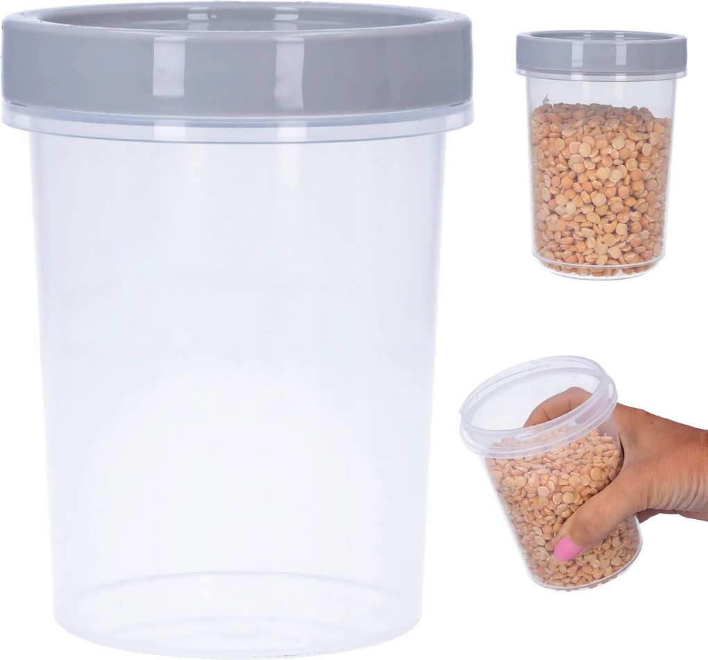 Műanyag tartály fedéllel, légmentesen záródó leveshez 0,5