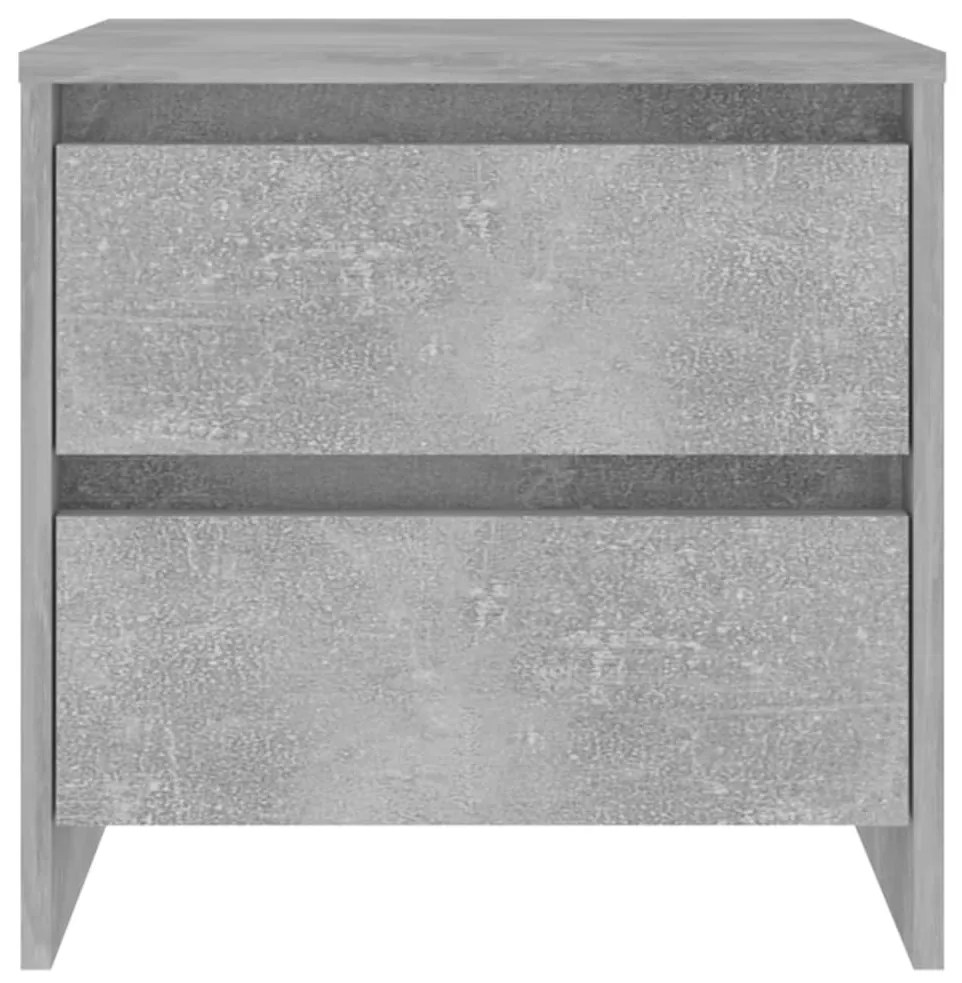 2 db betonszürke szerelt fa éjjeliszekrény 45x34,5x44,5 cm