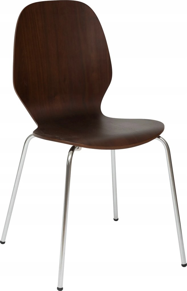 Étkezőszék barna dió Ouro profilozott ülőfelület fém lábak