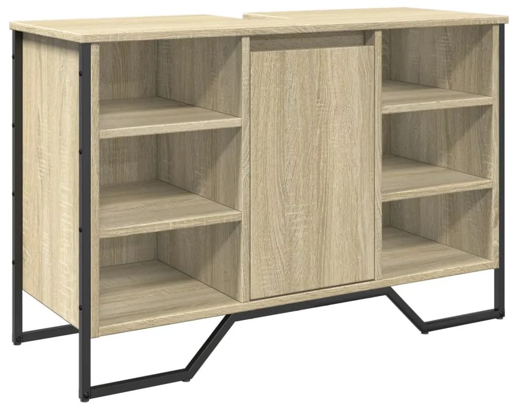 Sonoma tölgy szerelt fa fürdőszobai mosdószekrény 91x35x60 cm