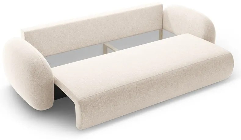 Krémszínű zsenília kinyitható-tárolóhelyes kanapé 262 cm Tonale – Cosmopolitan Design