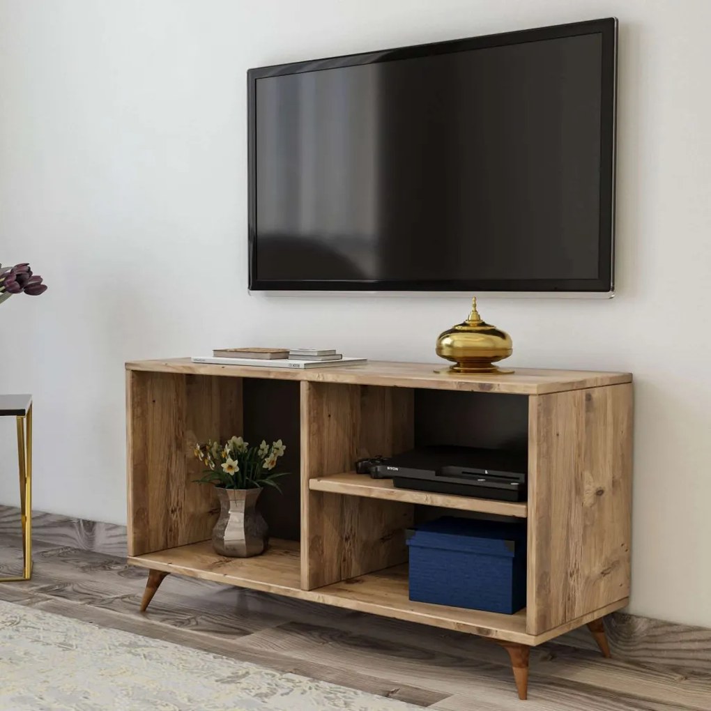 Zisino TV-állvány, fenyő, 120 cm