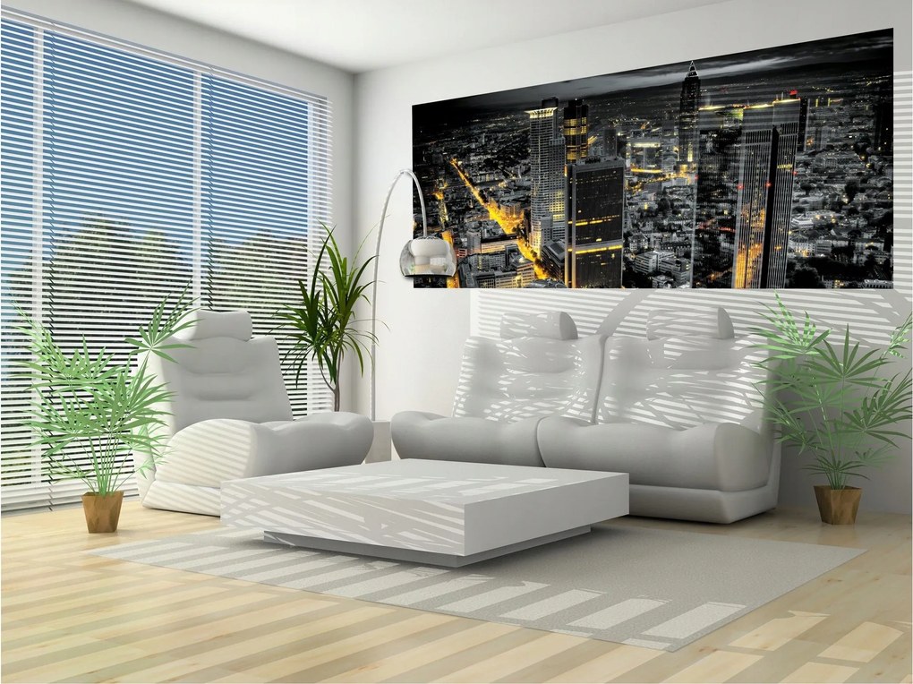 Fotótapéta Éjszakai város Felhőkarcolók a metropolisz fényében 250x104 +ragasztó