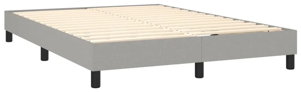 világosszürke szövet rugós és LED-es ágy matraccal 140x190 cm