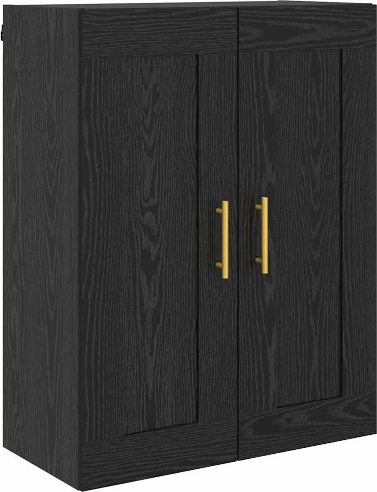 vidaXL Fali szekrény Fekete tölgy 69,5 x 34 x 90 cm Faanyag
