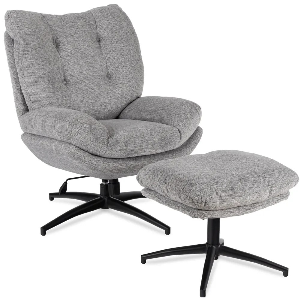 Forgó Relaxfotel Lábtartóval Szürke Színben. FREMONT