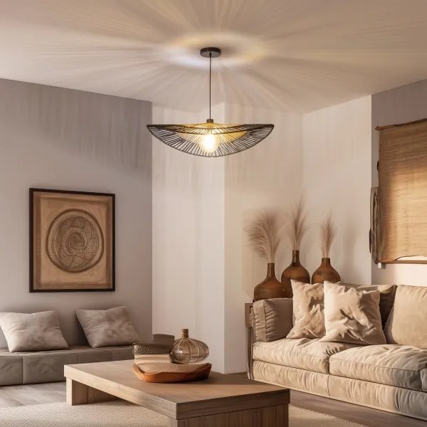 Brilagi - LED függeszték kábellel CERIA BOHO 1xE27/40W/230V Ø 50 cm fekete/barna