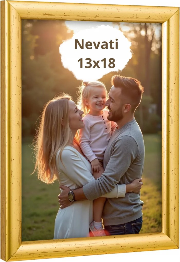 Képkeret 13x18 arany, üveg portré univerzális