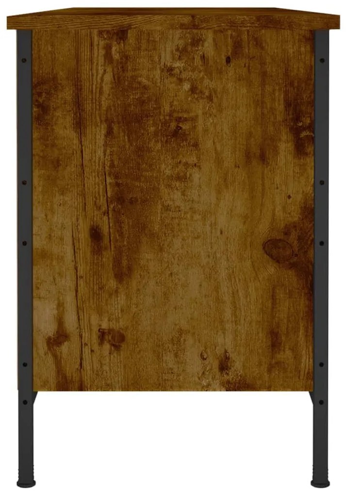füstös tölgy színű szerelt fa cipősszekrény 100x35x50 cm