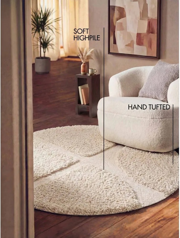 Krémszínű kézi szövésű kerek szőnyeg ø 160 cm Lambeth Jasper – Ted Baker