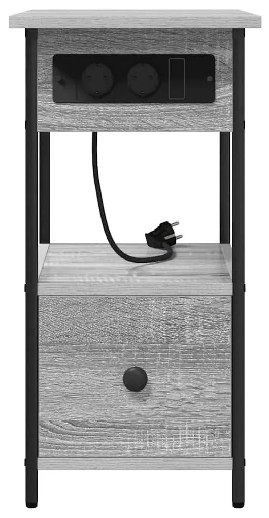 Éjjeliszekrény fiókkal Szürke sonoma 60 x 30 x 61 cm Faanyag