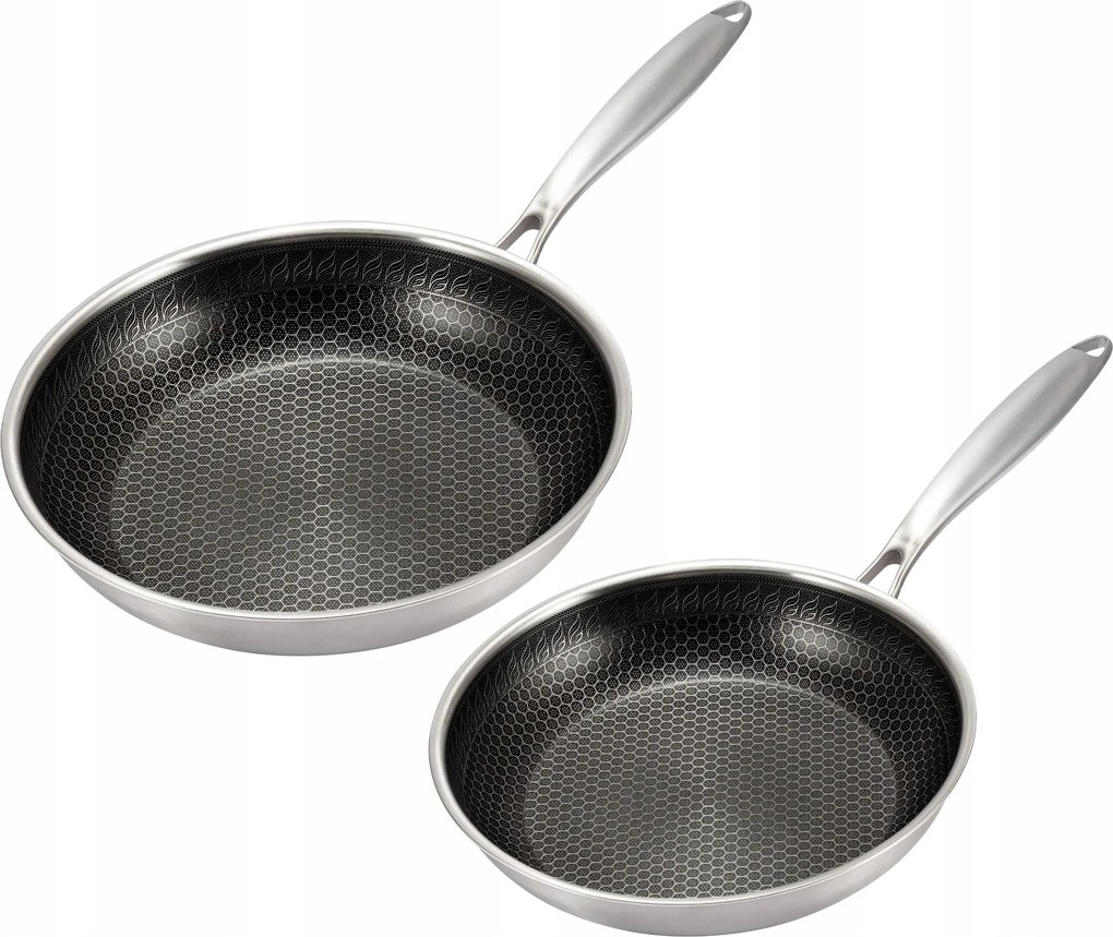 2 Db Mg Home Maestro Acél Serpenyő Szett 24/28 CM Minden Típusú Tűzhelyhez