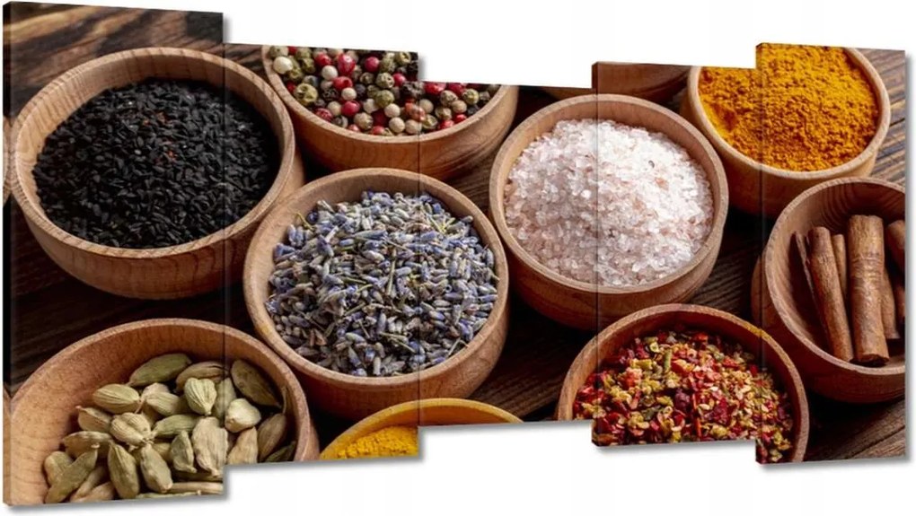 Vászonkép 150x80 Só Ánizs Fahéj kurkuma