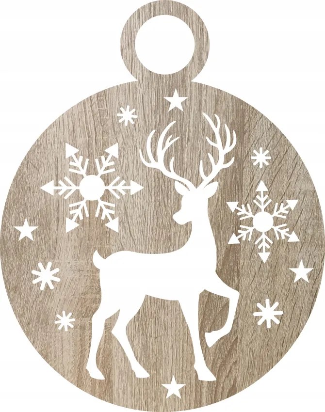 Karácsonyi gömbök karácsonyfadísz rénszarvas hópelyhek 5db