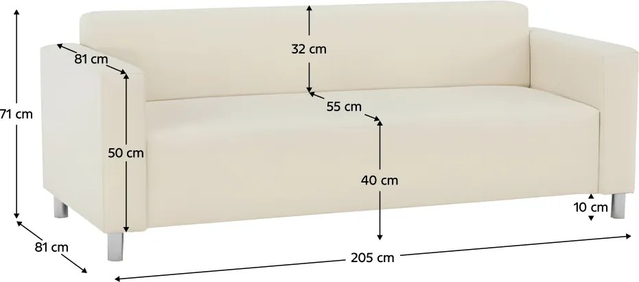 3-személyes, textilbőr bézs, HOMKER