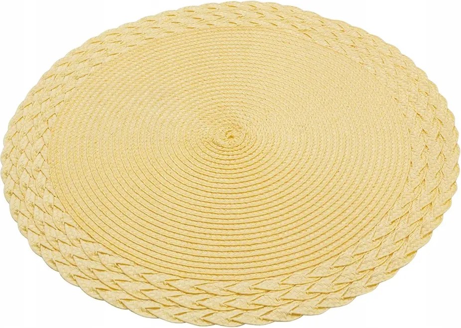 Asztali alátét fonott szegéllyel sárga 38 cm