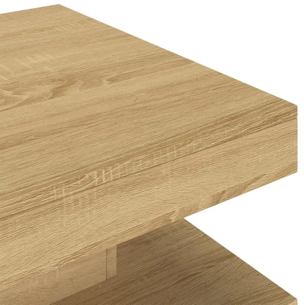 Világosbarna MDF dohányzóasztal 60 x 60 x 35 cm