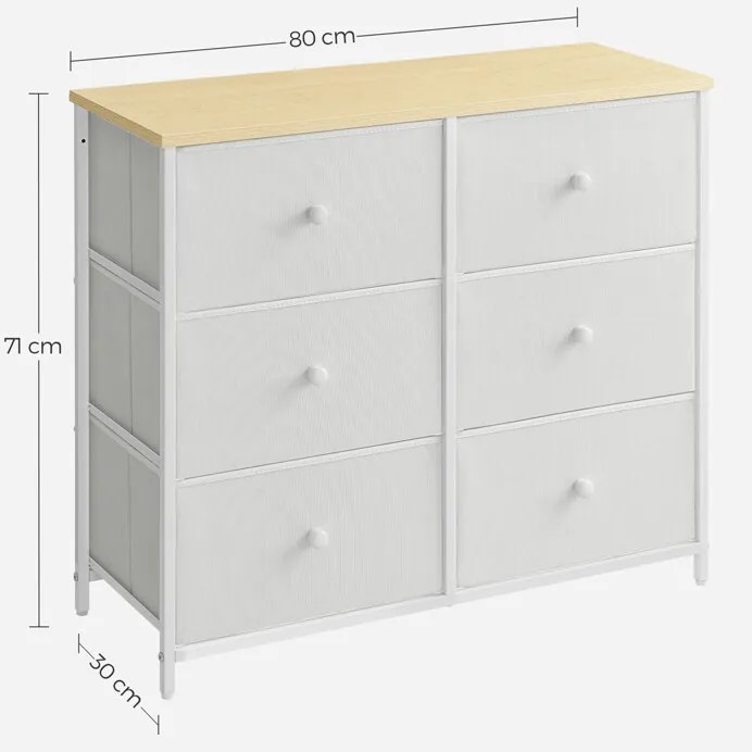 Fehér fém komód 80×30×71 cm WT