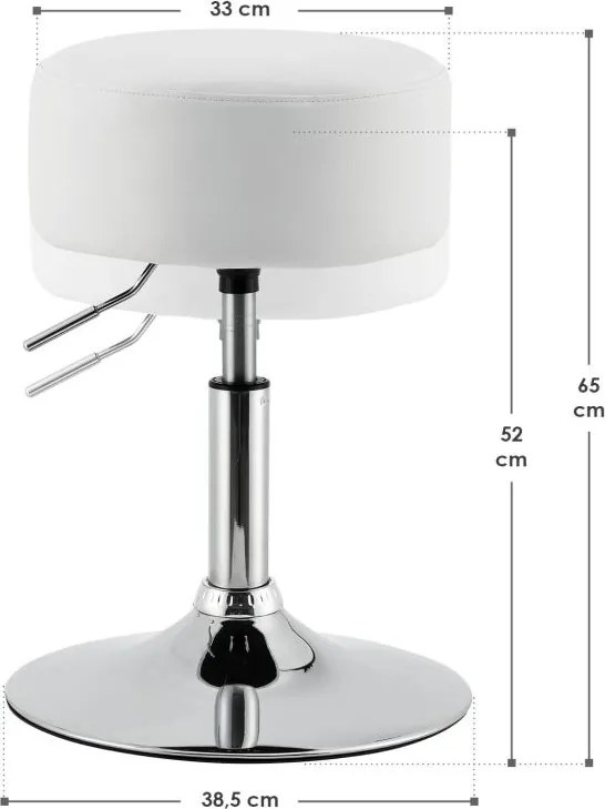Taburet Tonia magasságban állítható fehér