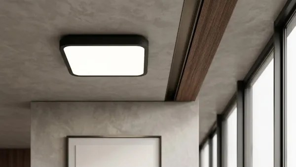 Brilagi-LED ZENNA fürdőszobai mennyezeti lámpa érzékelővel LED/24W/230V 34,5x34,5 cm IP44 fekete