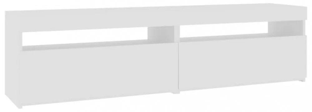 2 db magasfényű fehér TV-szekrény LED-világítással 75x35x40 cm