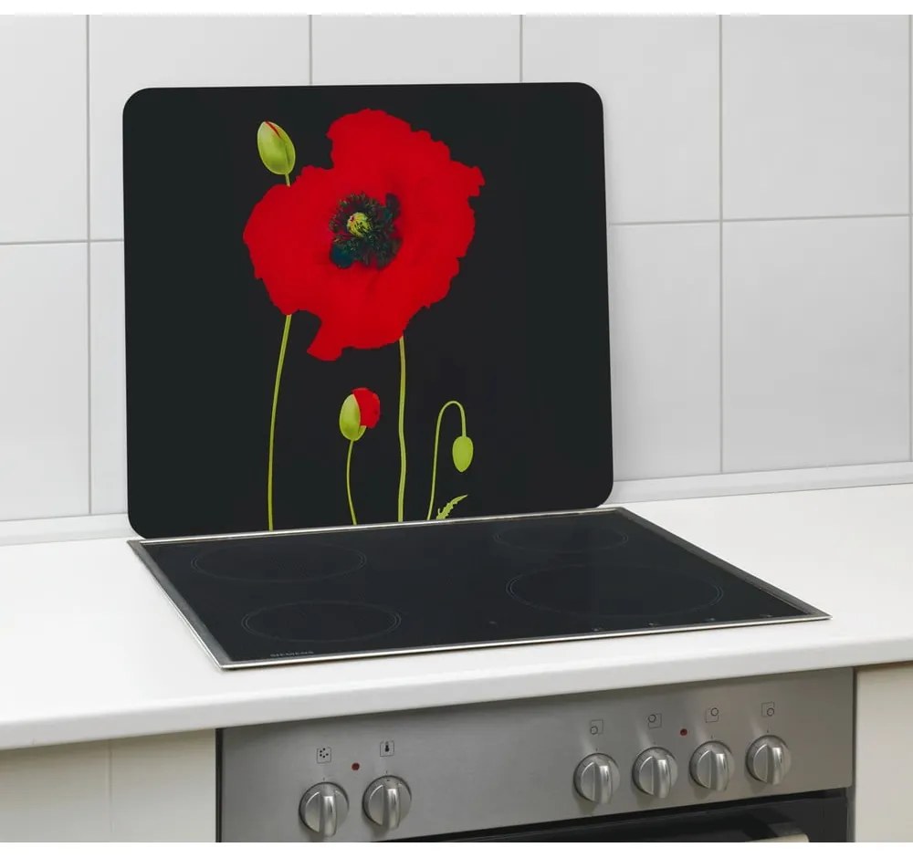 Edzett üveg falvédő tűzhelyhez 50x56 cm Poppy – Maximex