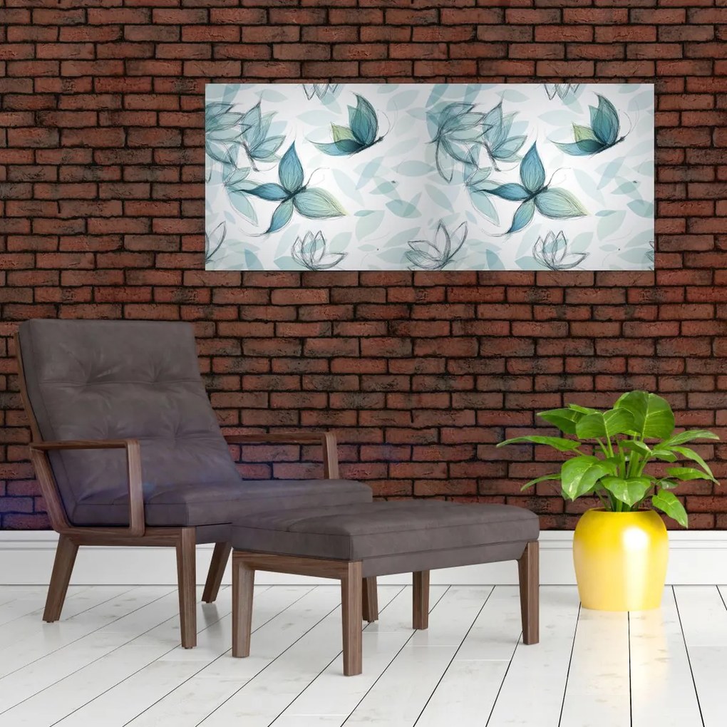 Kép - kék csokornyakkendő (120x50 cm)