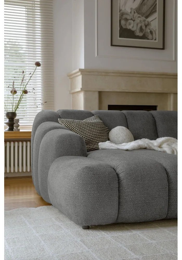 Szürke sarokkanapé (bal oldali-heverő résszel) Shell – Miuform